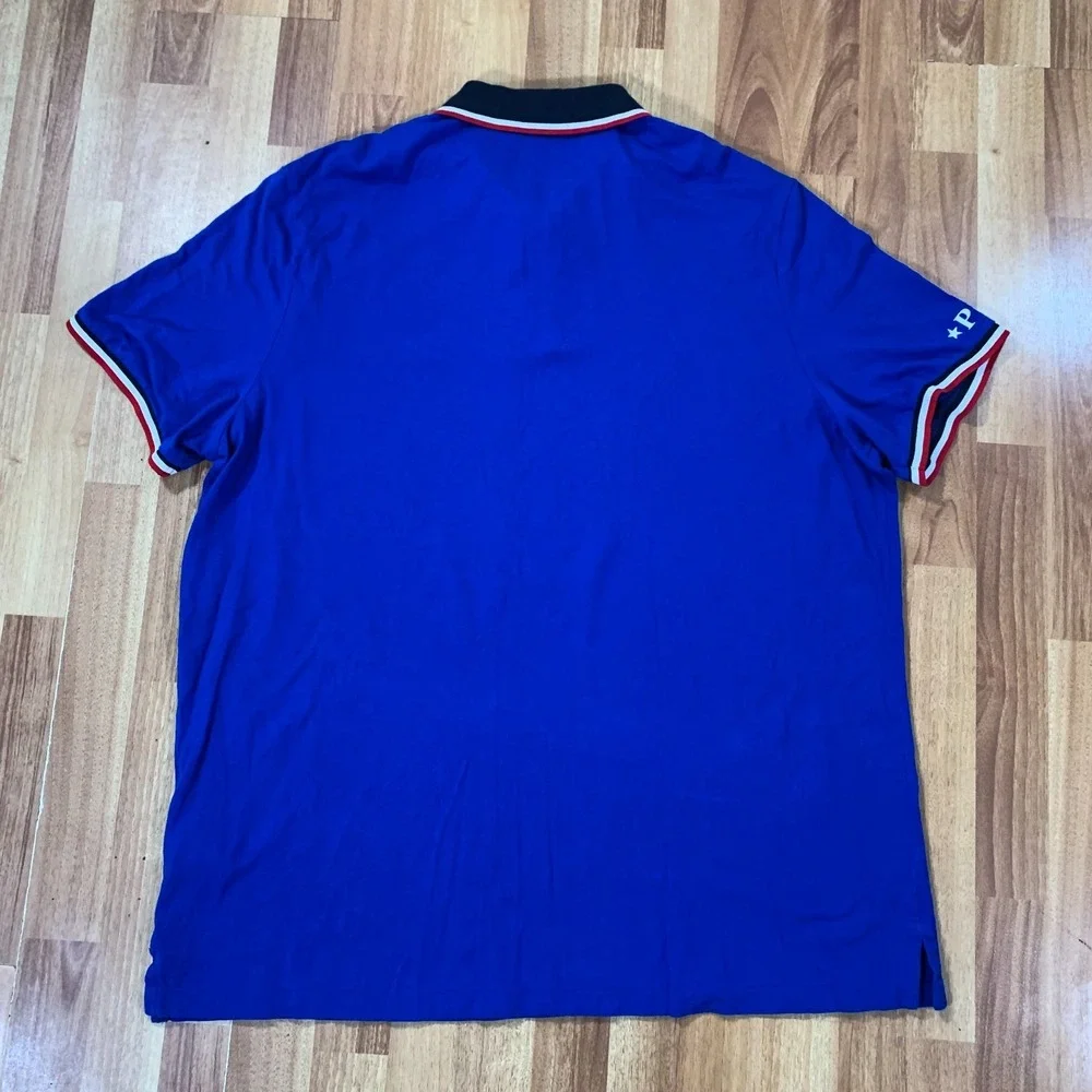 Ralph Lauren Polo Shirt Mens 2XL Blue Red White Golf Casual
